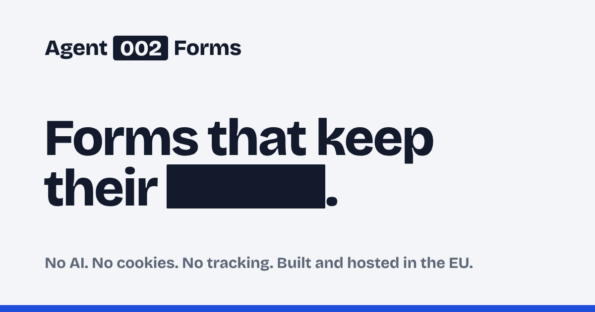 Online forms without tracking, made in the EU | Agent002 preview 1