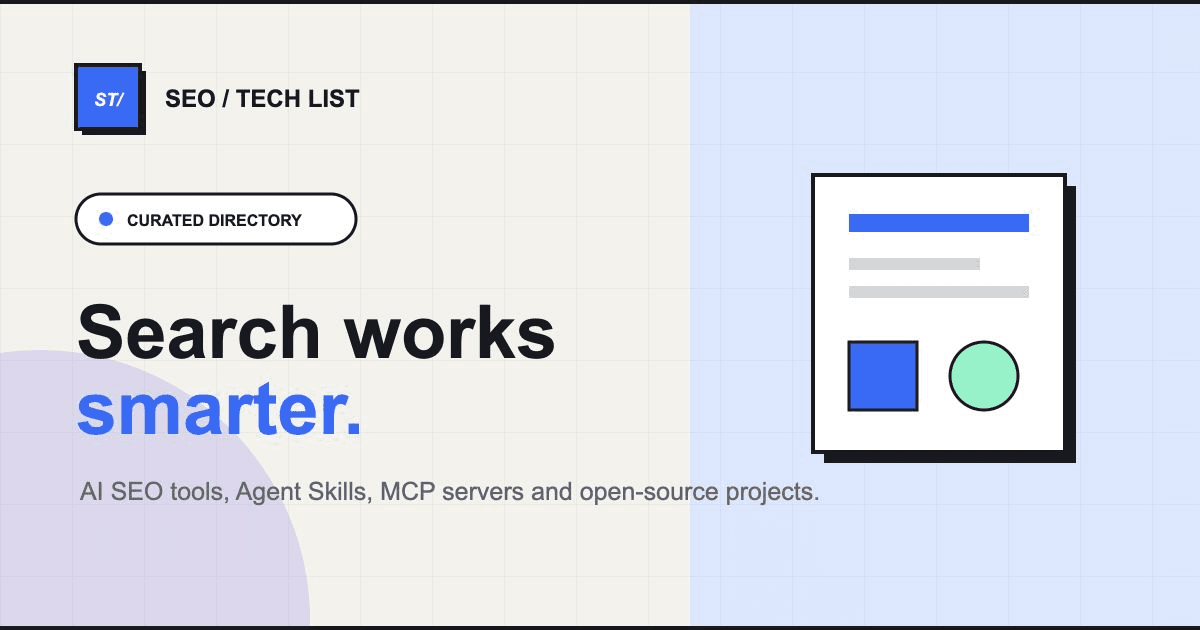 SEO Tech List — AI SEO tools, skills and open-source preview 1