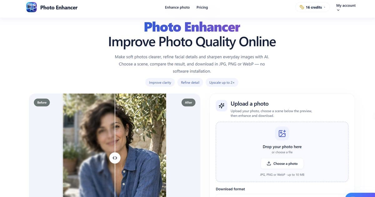 AI Photo Enhancer - Enhance Photo & Image Quality Online preview 1
