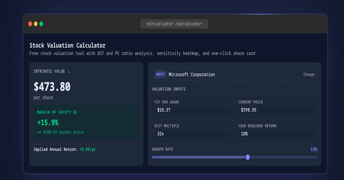 MiniValuator — Free Stock Valu preview 1