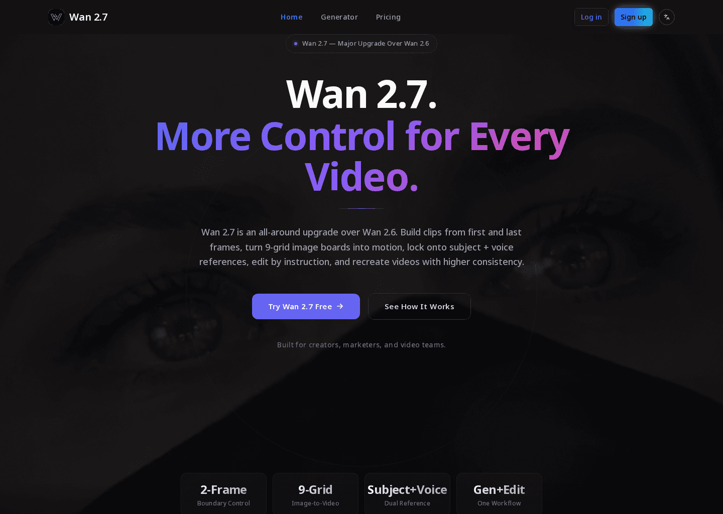 Wan 2.7 (wan2.7) — AI Video Ge preview 1