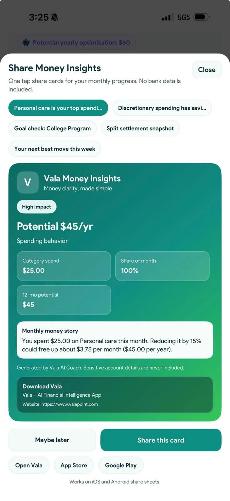 Vala | AI Budget App, Expense  preview 1