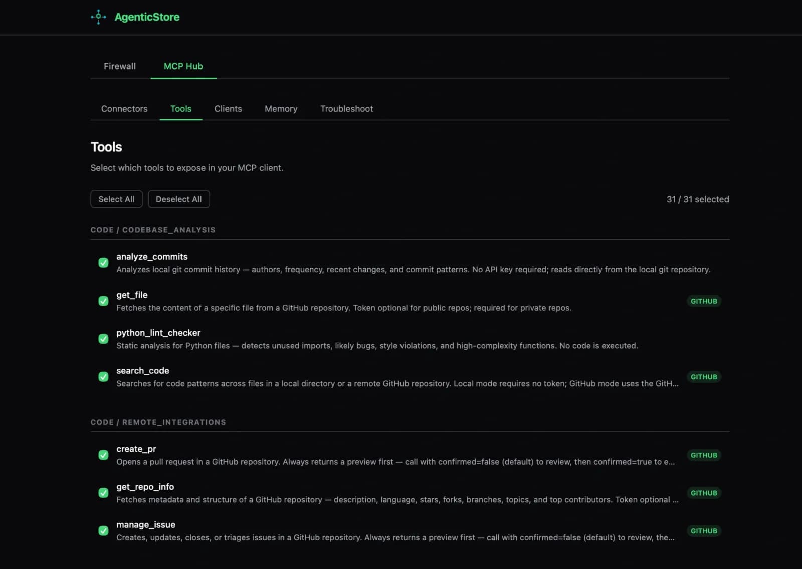 AgenticStore — Free MCP Tools  preview 3