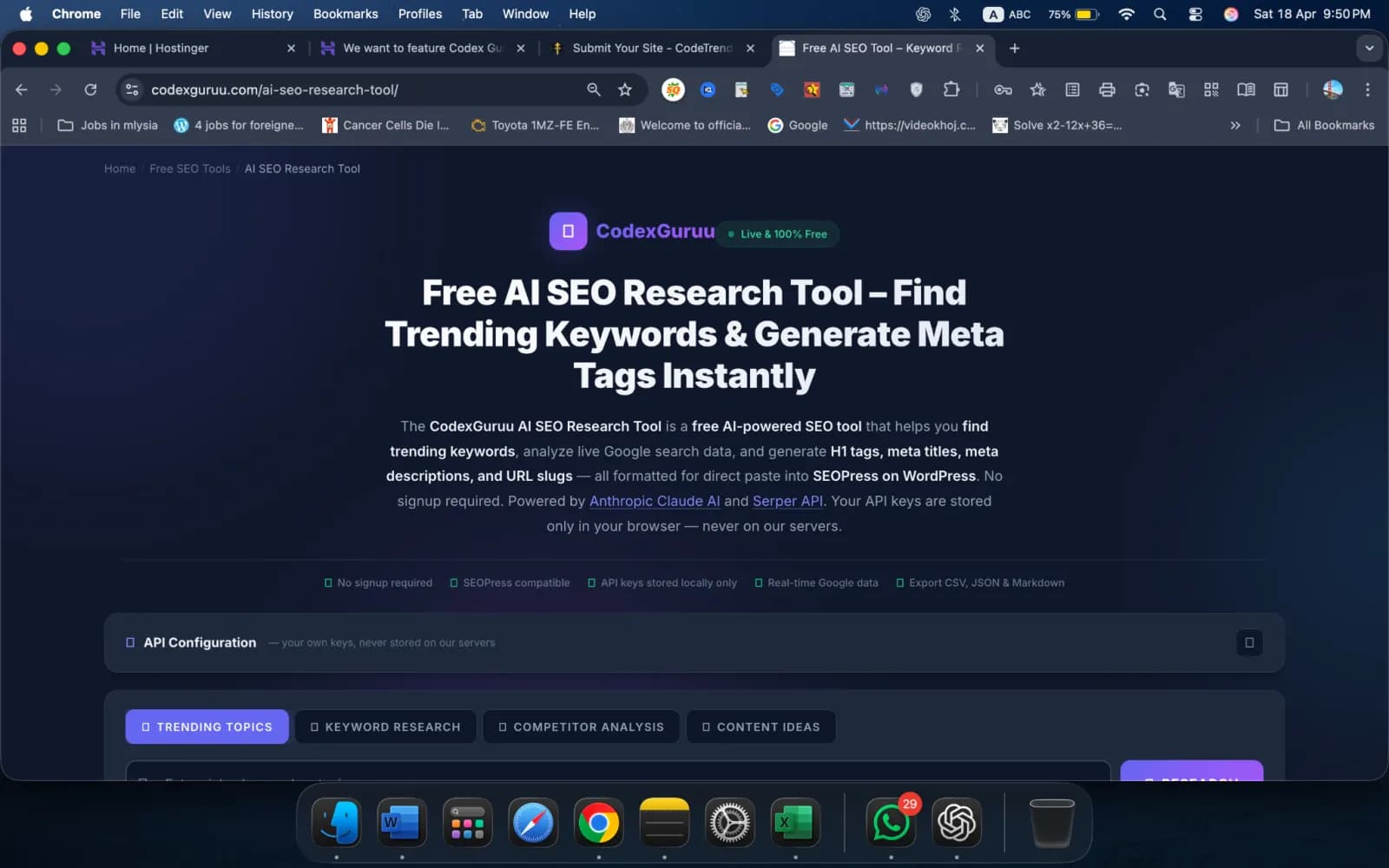 Free AI SEO Tool – Keyword  preview 1