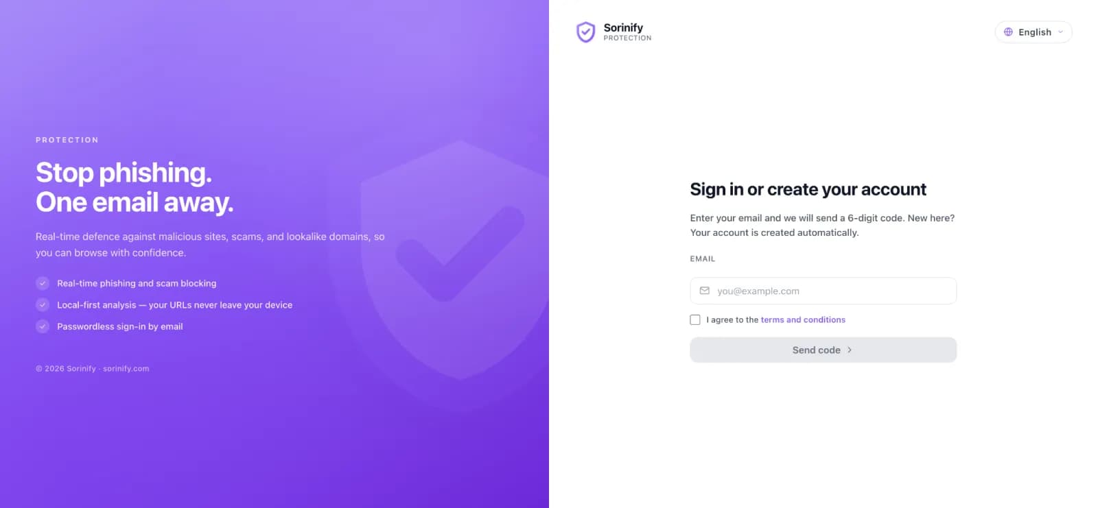 Sorinify - Phishing Protection preview 2