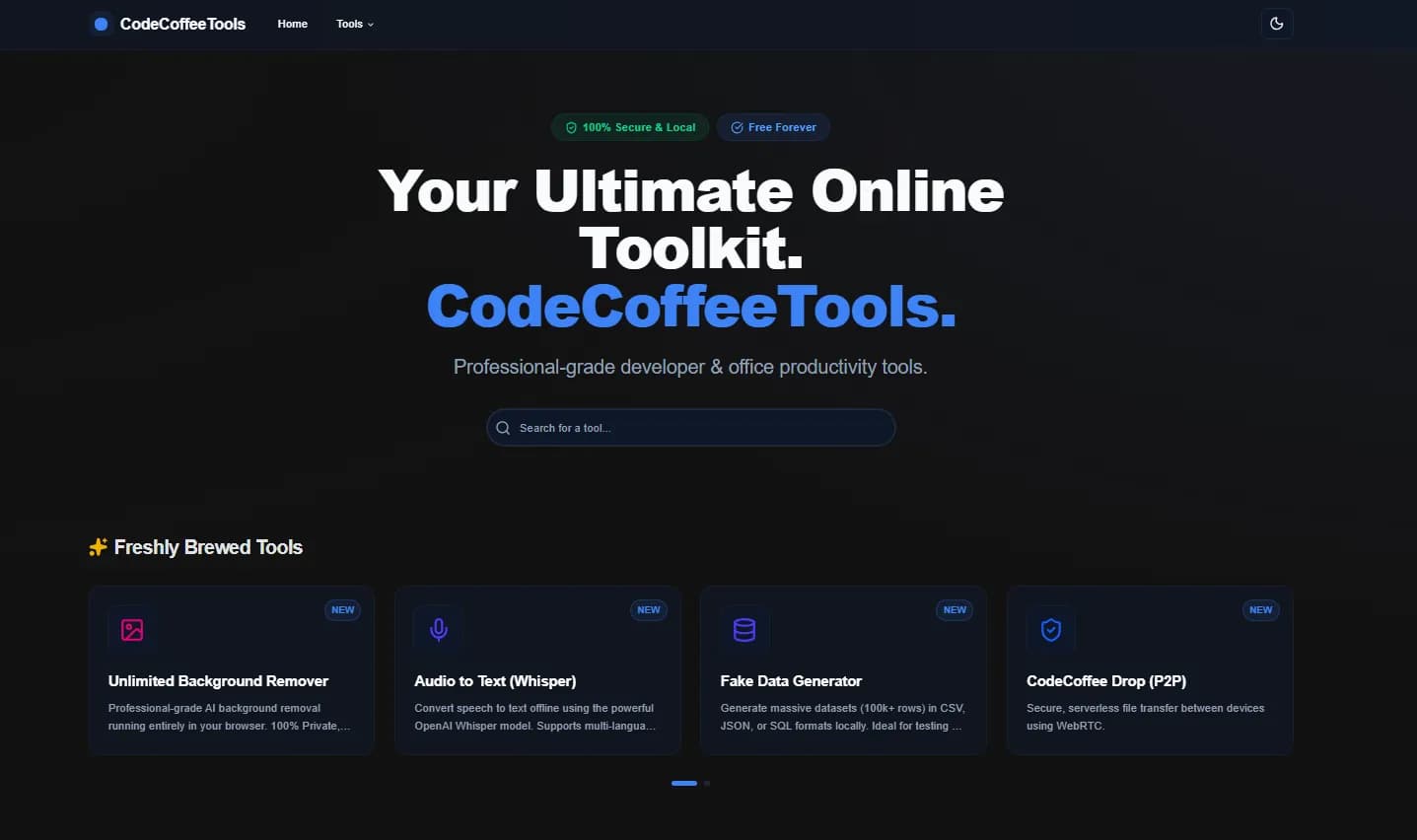 CodeCoffeeTools - Free & Fast Online Tools preview 1