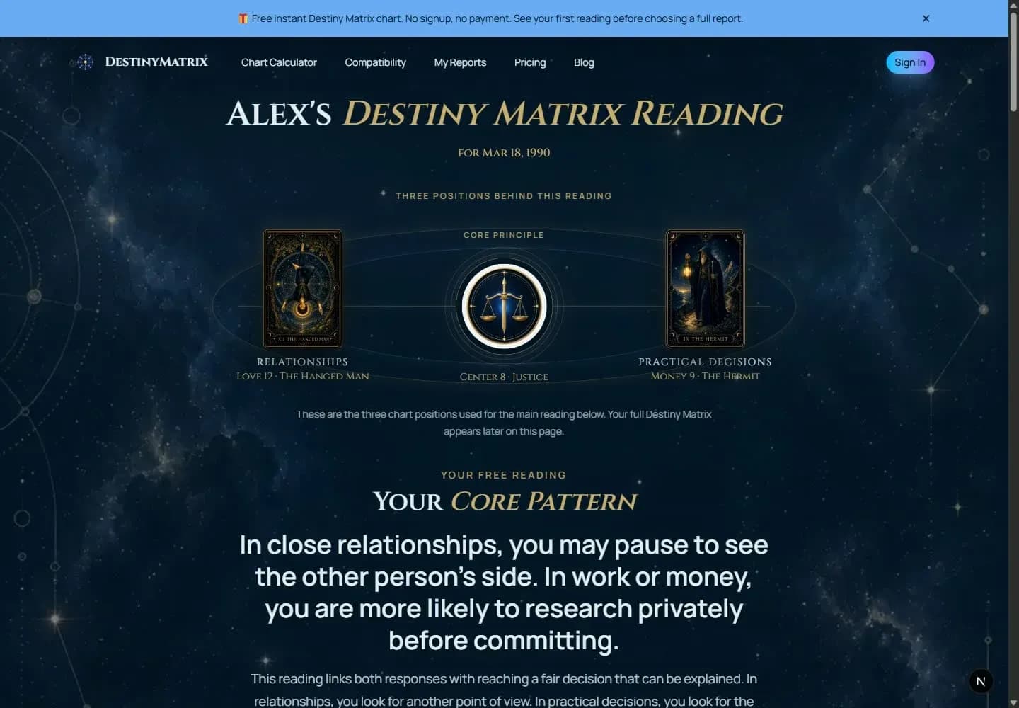 DestinyMatrix - Free Destiny Matrix Chart Calculator preview 3