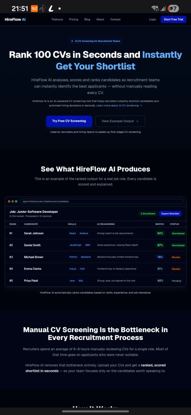 HireFlow AI | AI CV Screening  preview 1