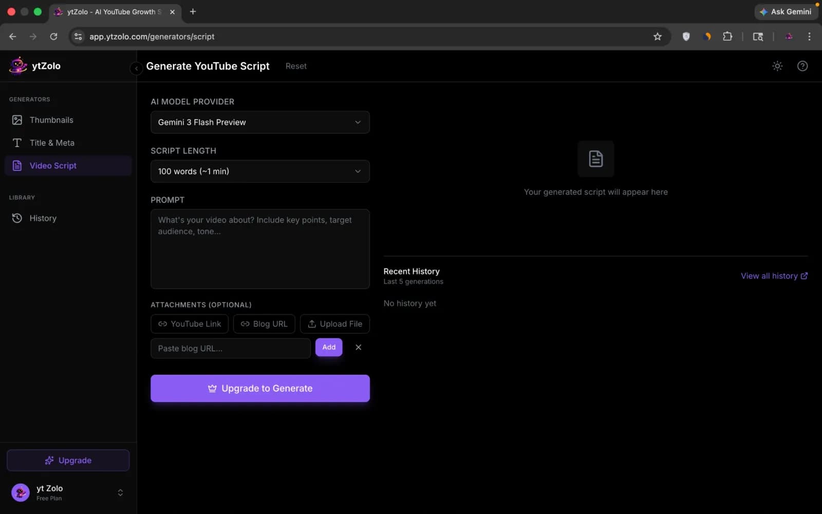 ytZolo - AI YouTube Content Ge preview 3