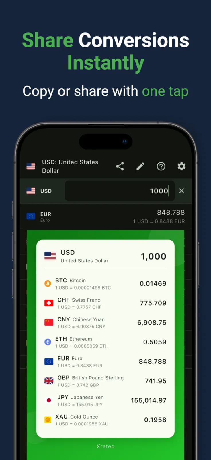 Xrateo: Currency Converter preview 5