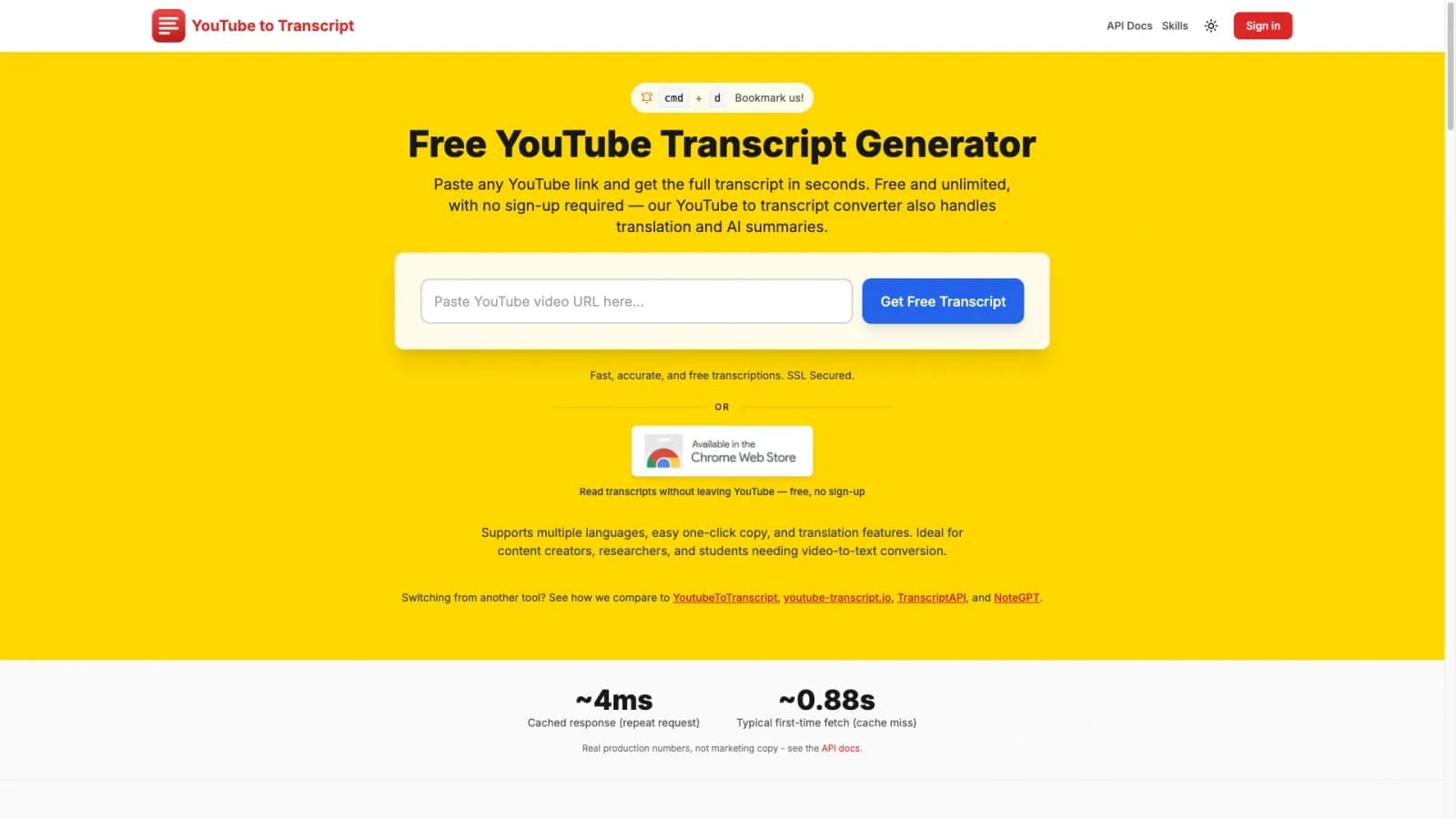 GetYouTubeTranscript preview 1