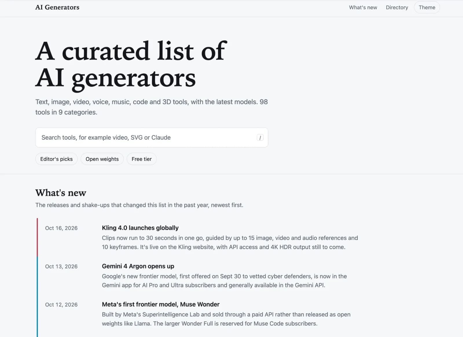 AI Generators: a curated list of AI tools preview 1