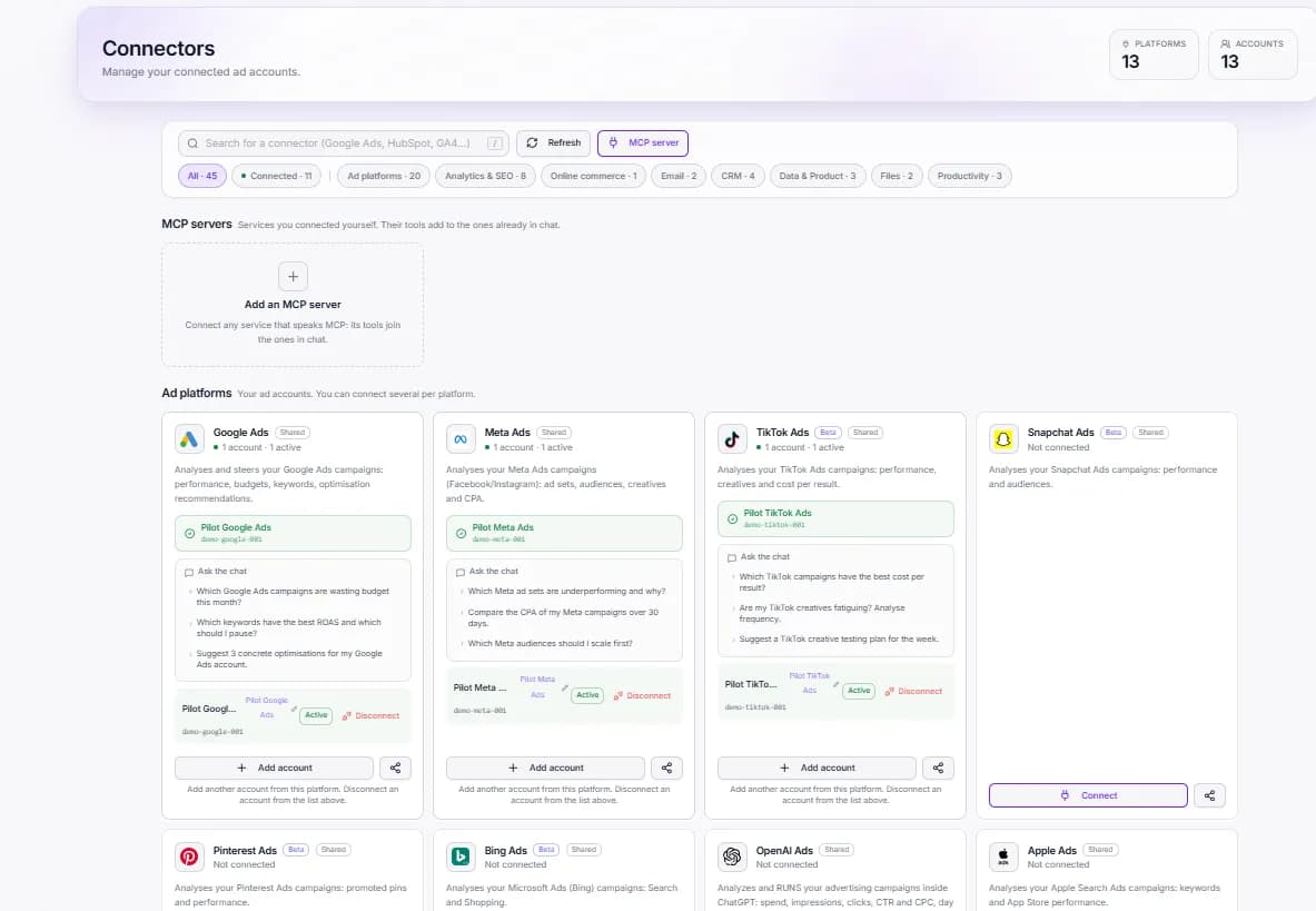 Pilot - Manage your Paid ad campaigns with AI preview 2