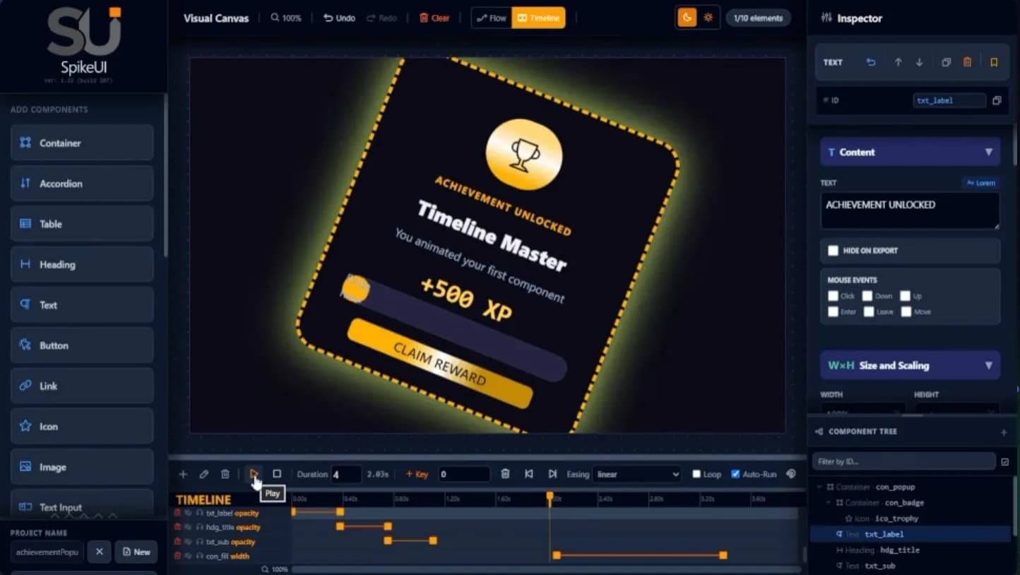 SpikeUI preview 2