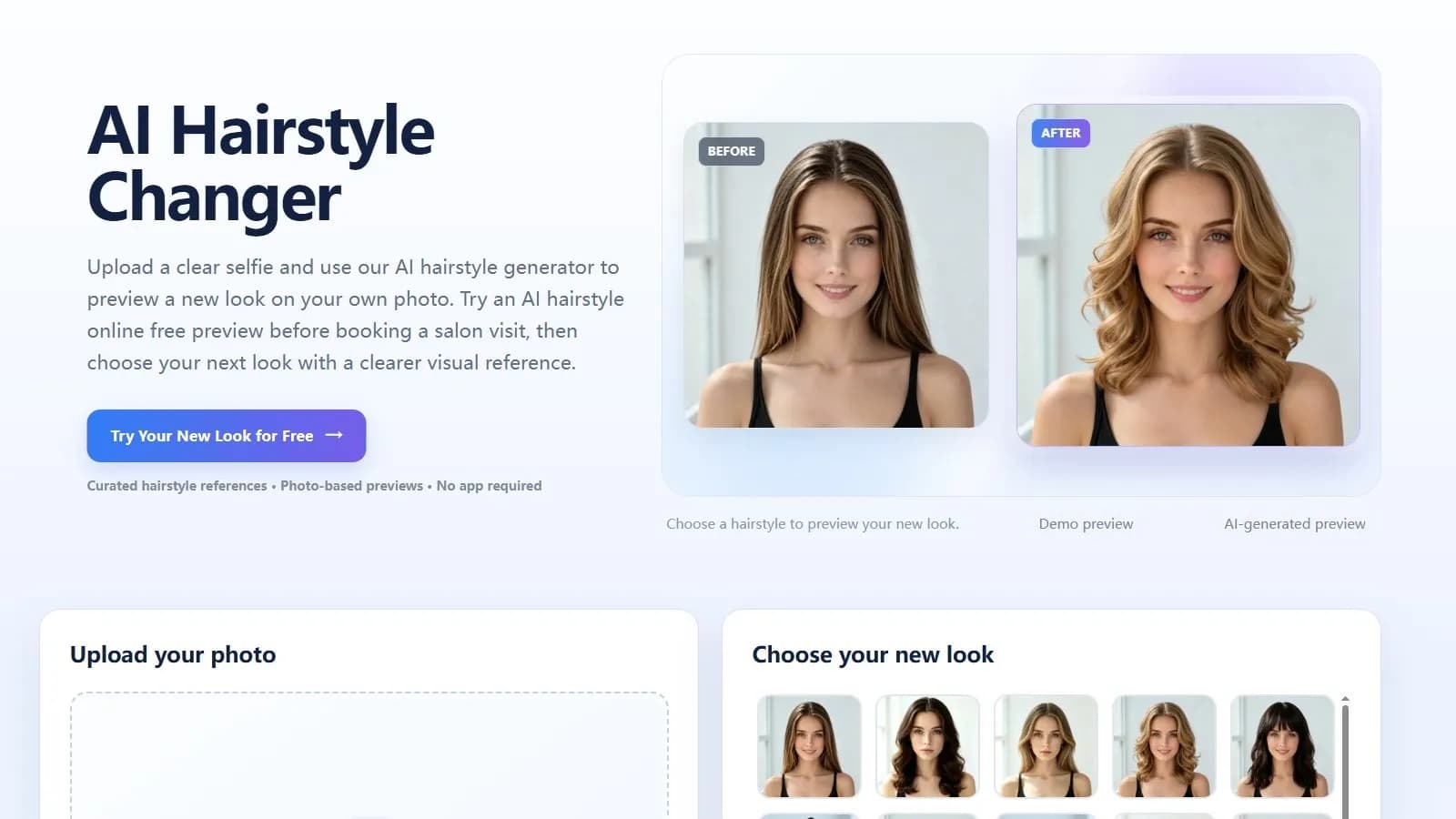 AI Hairstyle Changer & Virtual Hair Try-On | AI Hairstyle preview 1