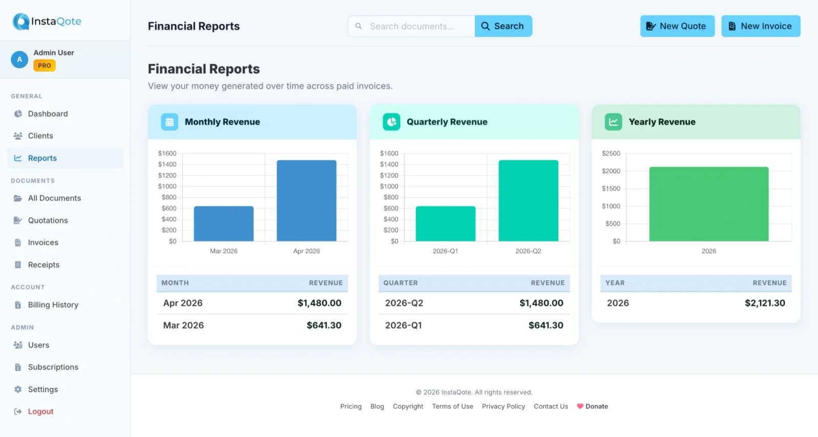 Free Invoice Maker – InstaQote preview 2