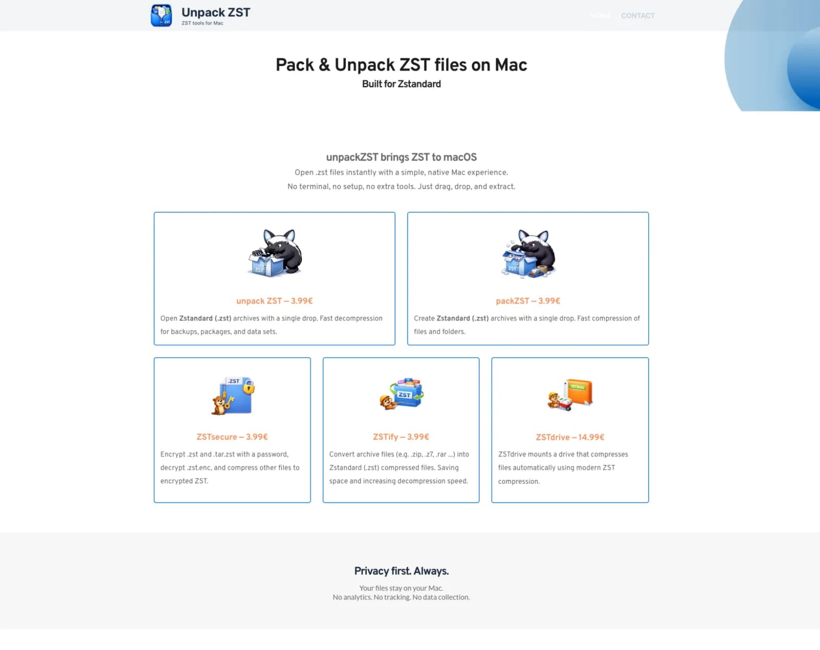 unpackZST – ZST tools for Mac preview 1