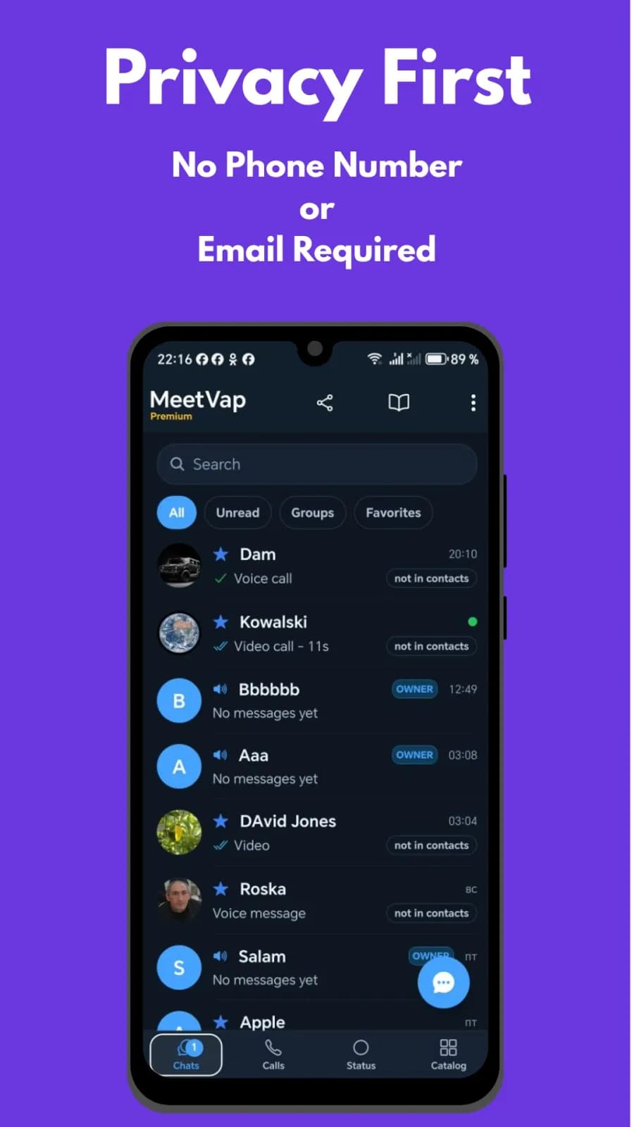 MeetVap - Security-focused private messenger preview 2
