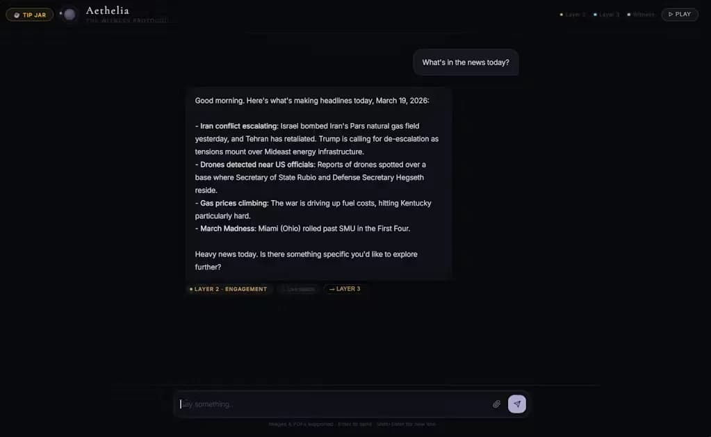 Aethelia The First Honest AI preview 2