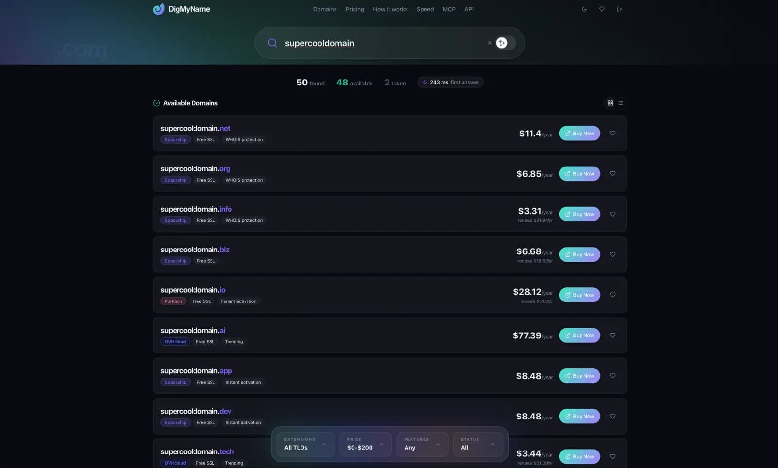 DigMyName — Find Your Perfect Domain preview 2