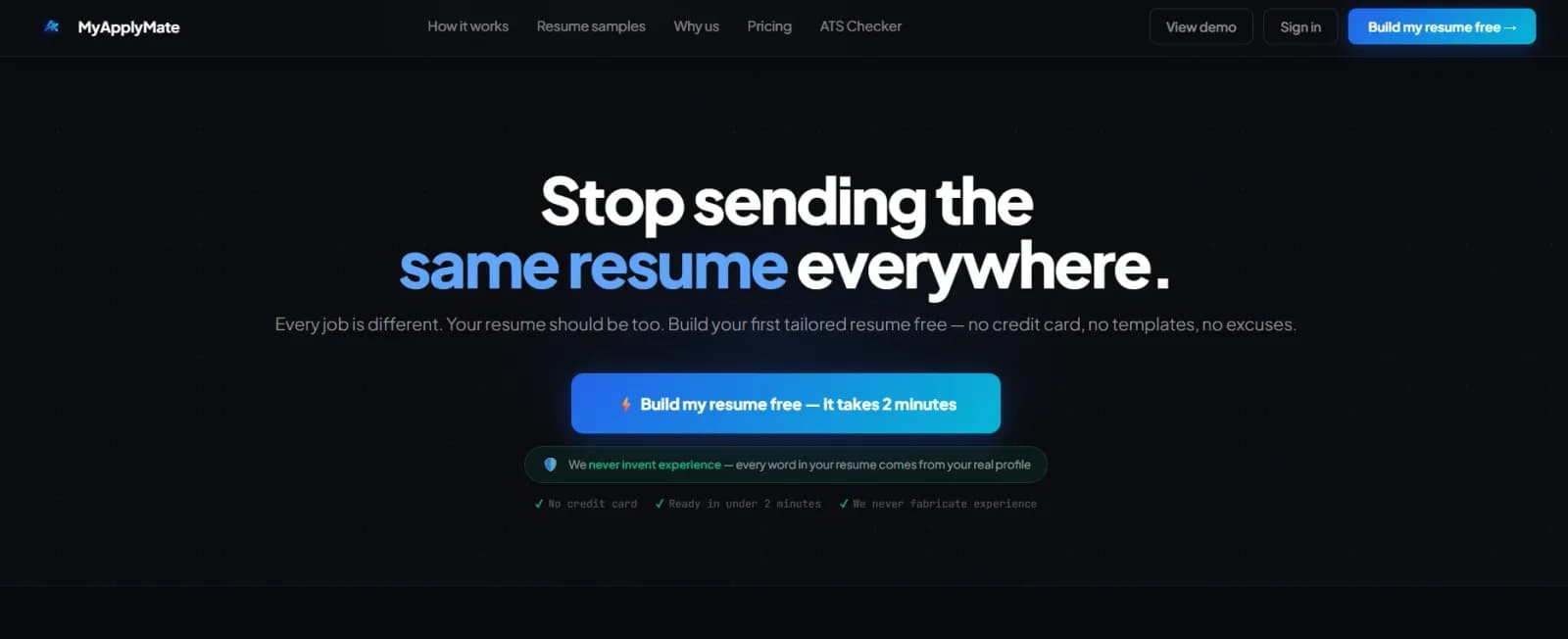 MyApplyMate — AI Resume Tailoring for Job Seekers preview 2