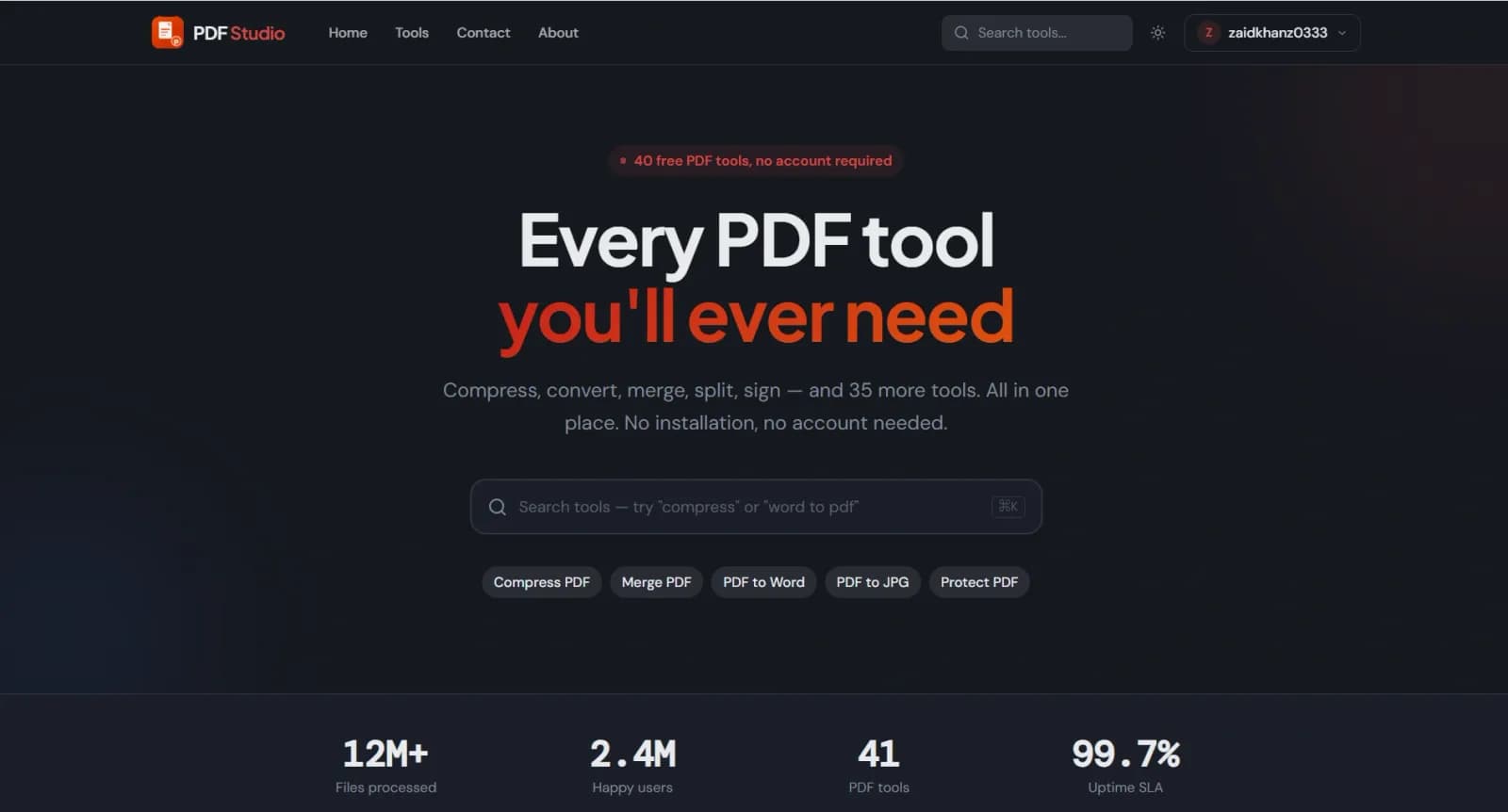 PDF Studio — Free Online PDF Tools preview 1