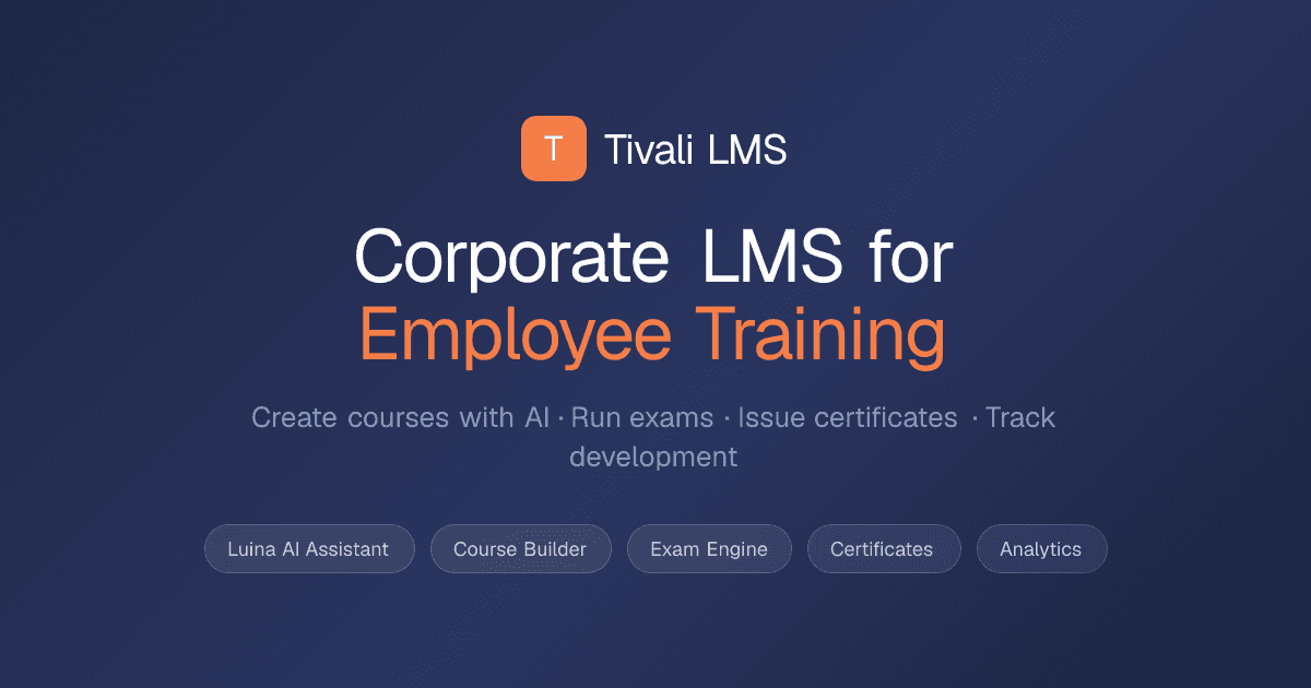 Tivali – Corporate LMS for Employee Training & Development preview 1