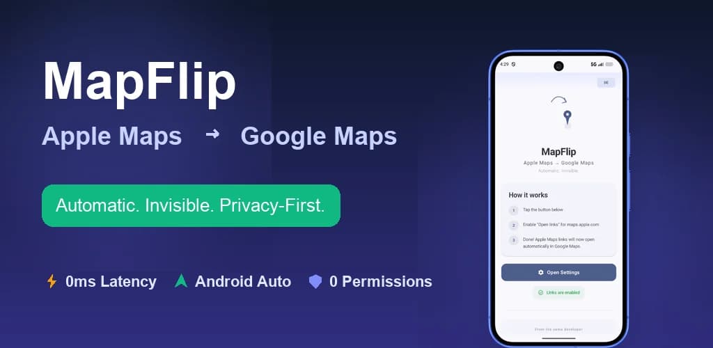 MapFlip – Apple Maps to Google Maps preview 1