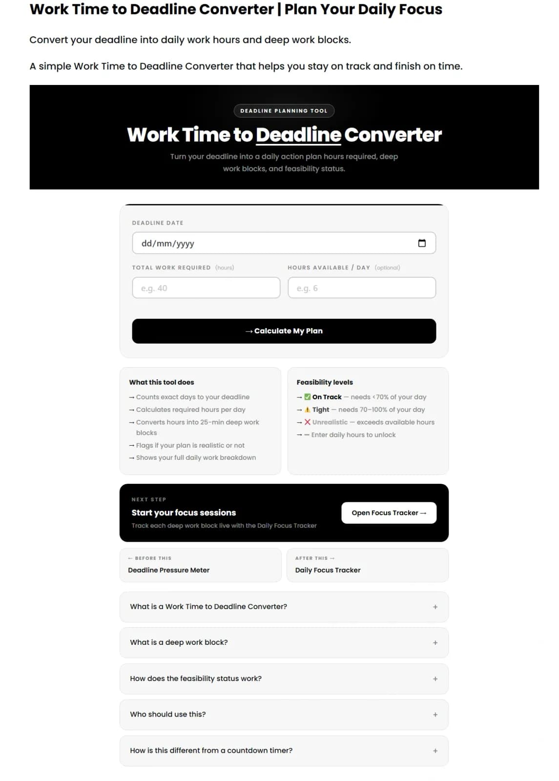 Work Time to Deadline Converter • Notion Elevation preview 2
