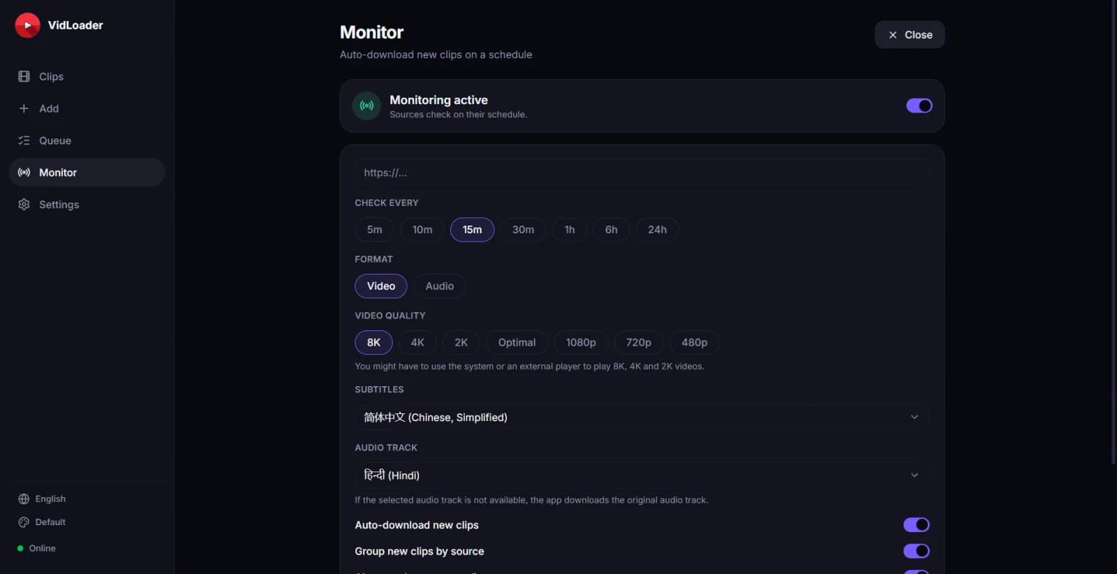 VidLoader preview 2