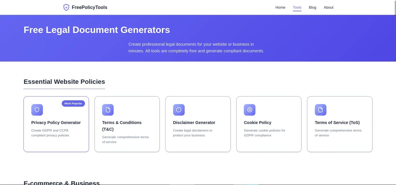 Free Policy Generator Tools – Privacy Policies, Terms & More preview 2