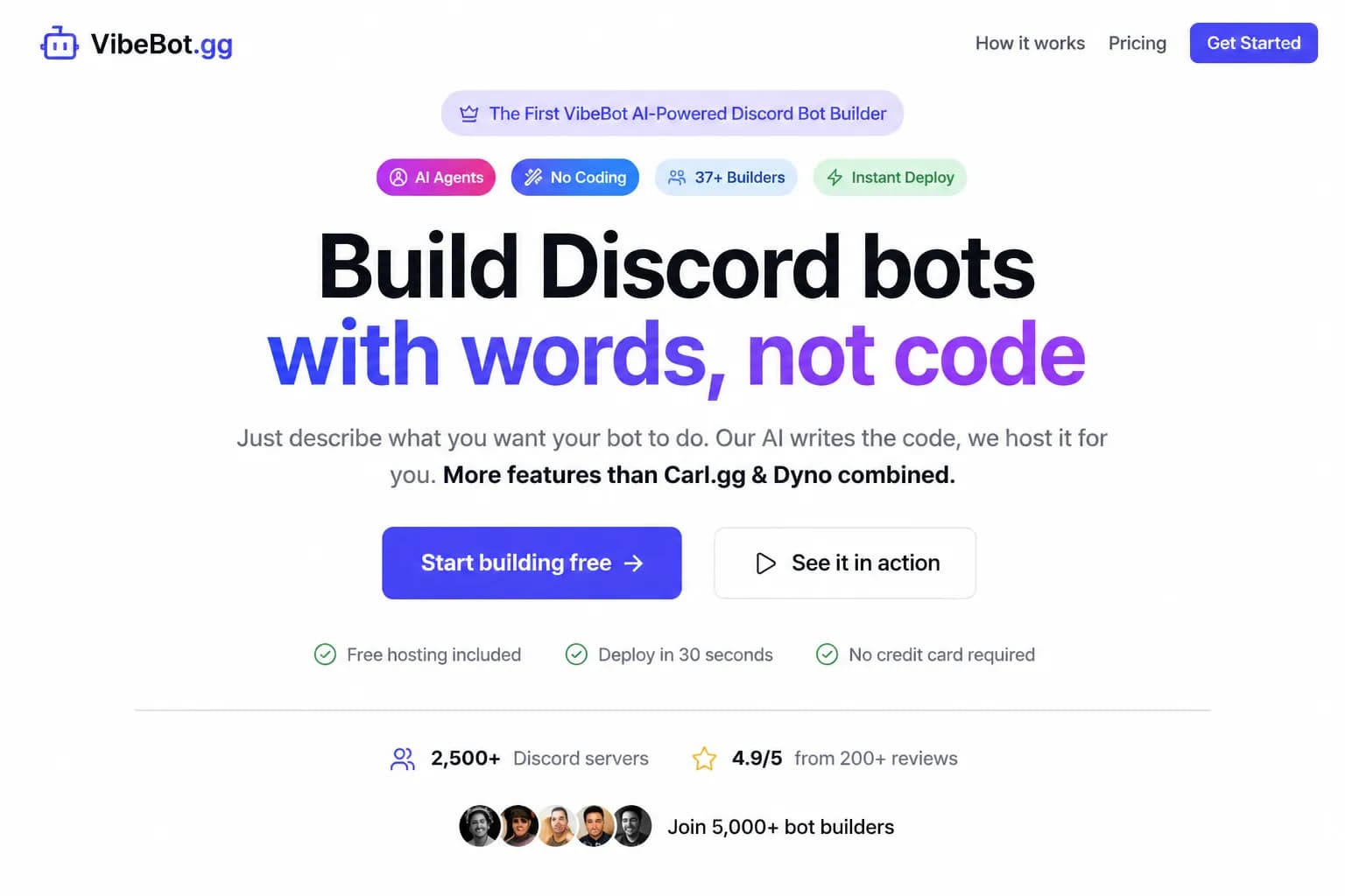 VibeBot - AI Discord Bot Maker preview 1