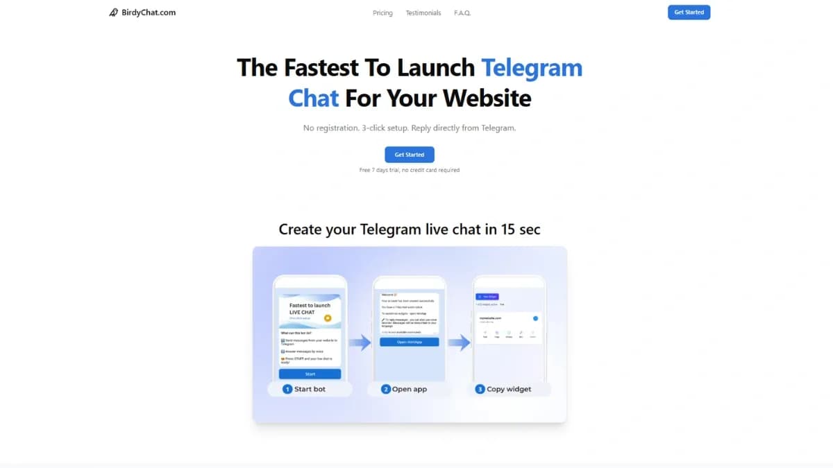 Telegram Live Chat for website preview 1