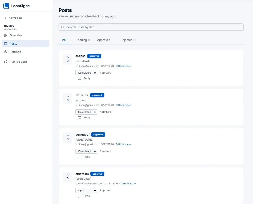 LoopSignal — Collect User Feed preview 4