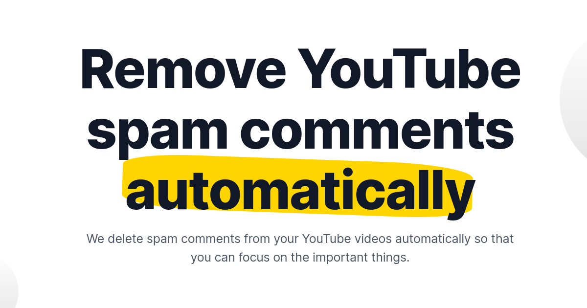 YouTube Spam Remover | Bustinger preview 1