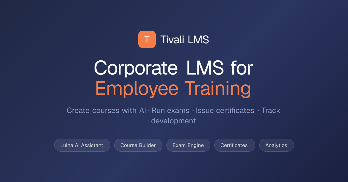 Tivali – Corporate LMS for Employee Training & Development preview 1