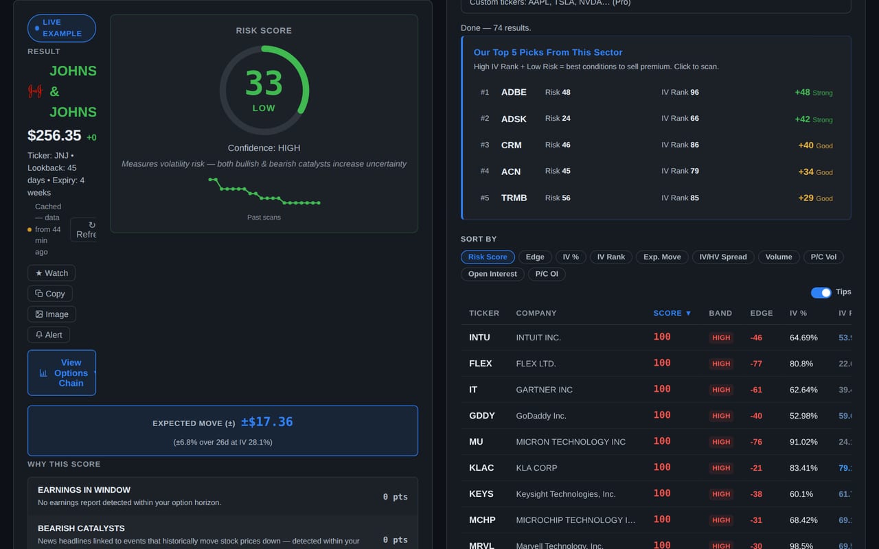 TickerRisk preview 1