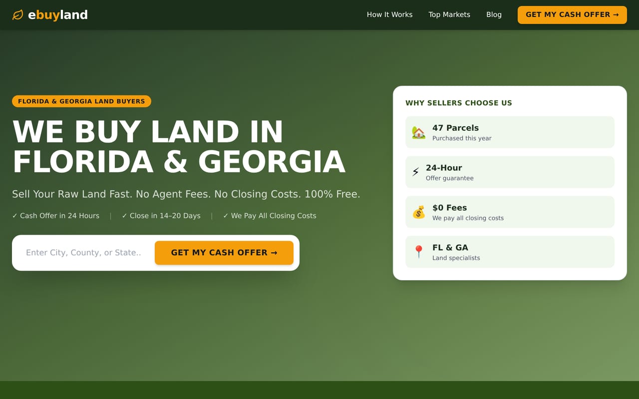Sell Your Land in Florida & Georgia Fast for Cash preview 1