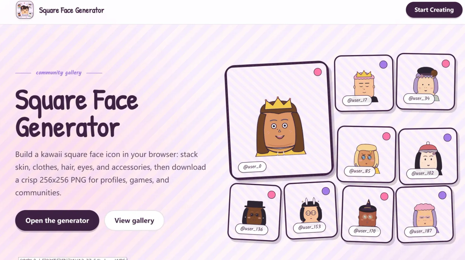 Square Face Generator - Cute S preview 1