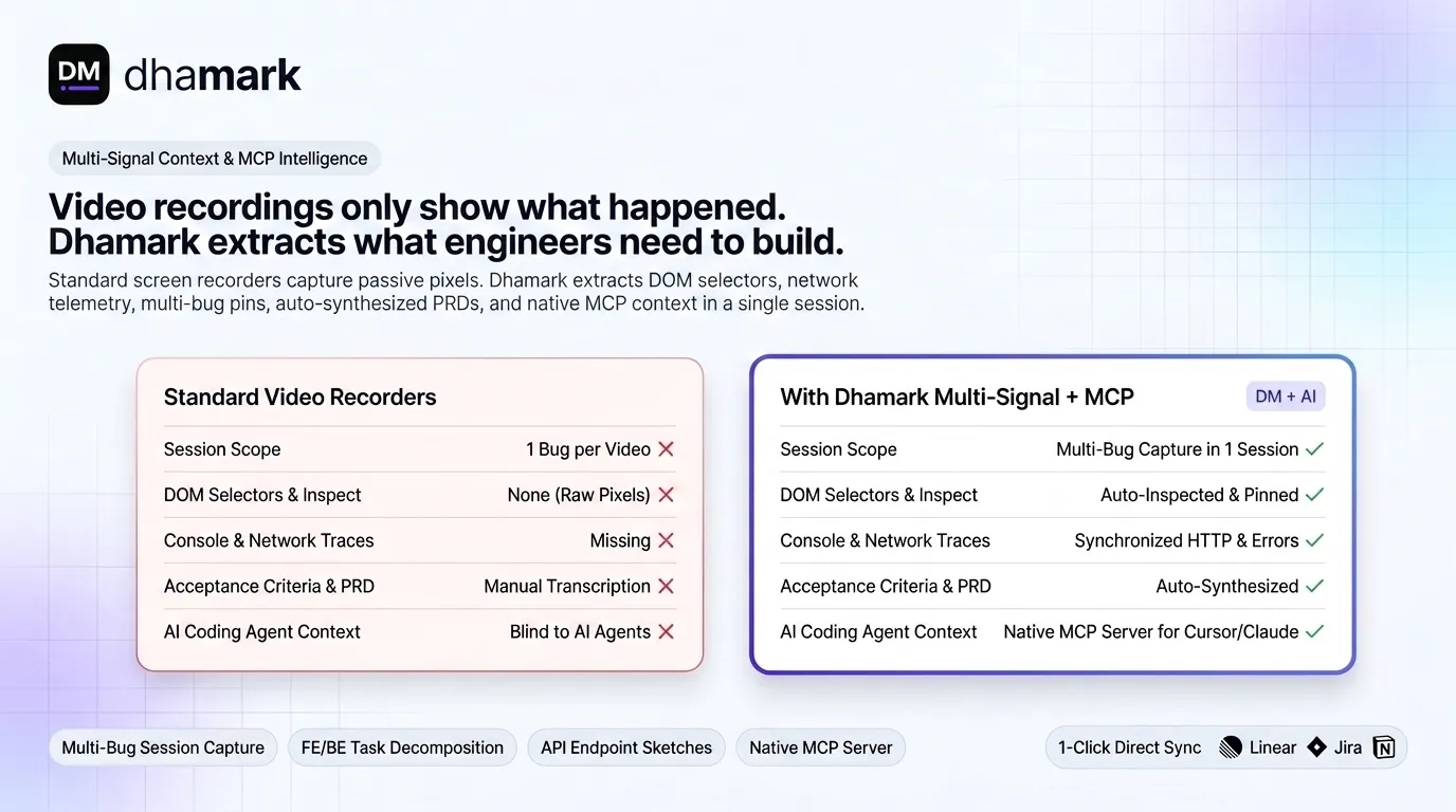 Dhamark: record the steps, get build-ready tickets preview 5