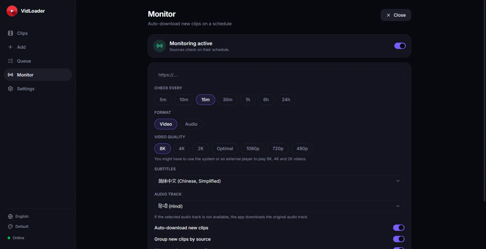 VidLoader preview 2