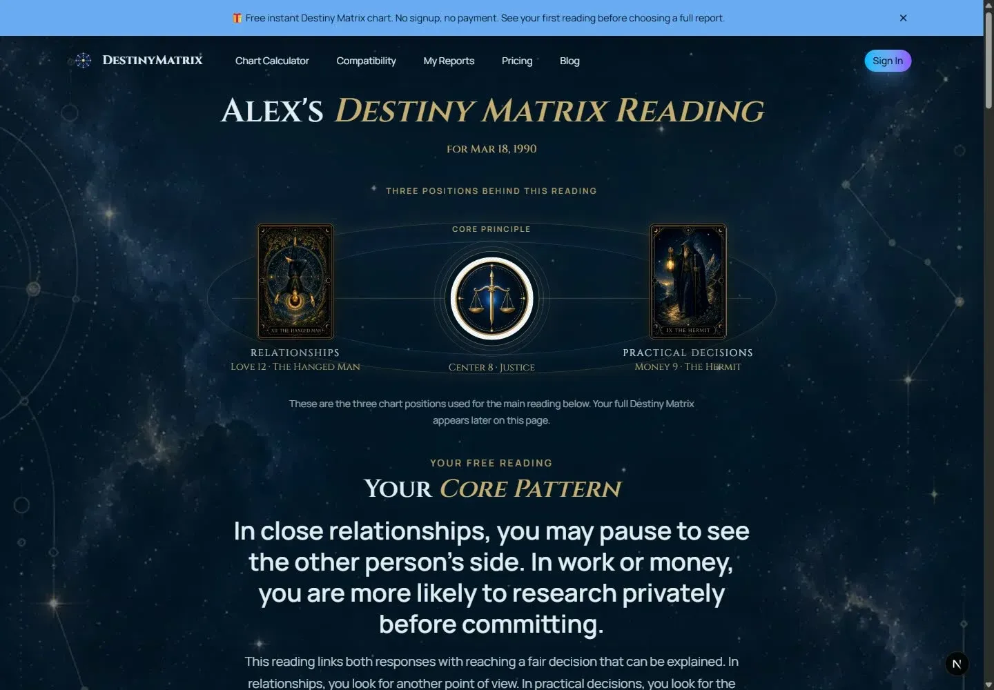 DestinyMatrix - Free Destiny Matrix Chart Calculator preview 3