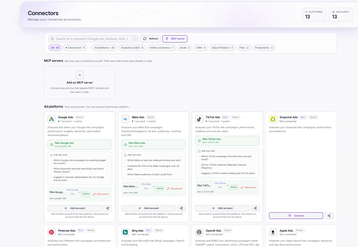 Pilot - Manage your Paid ad campaigns with AI preview 2