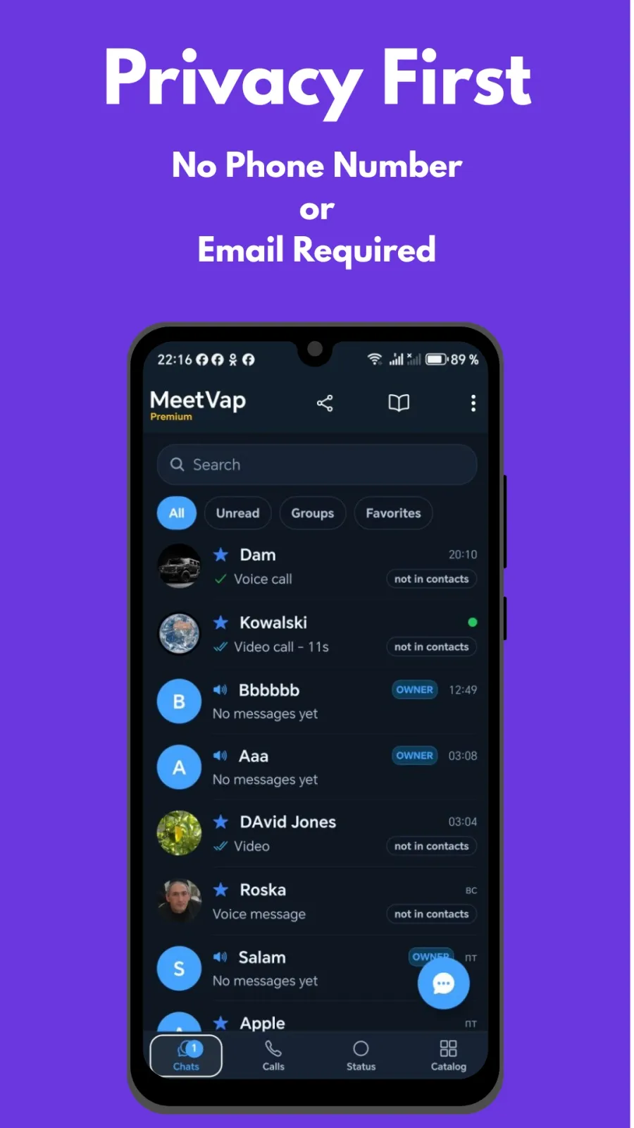 MeetVap - Security-focused private messenger preview 2