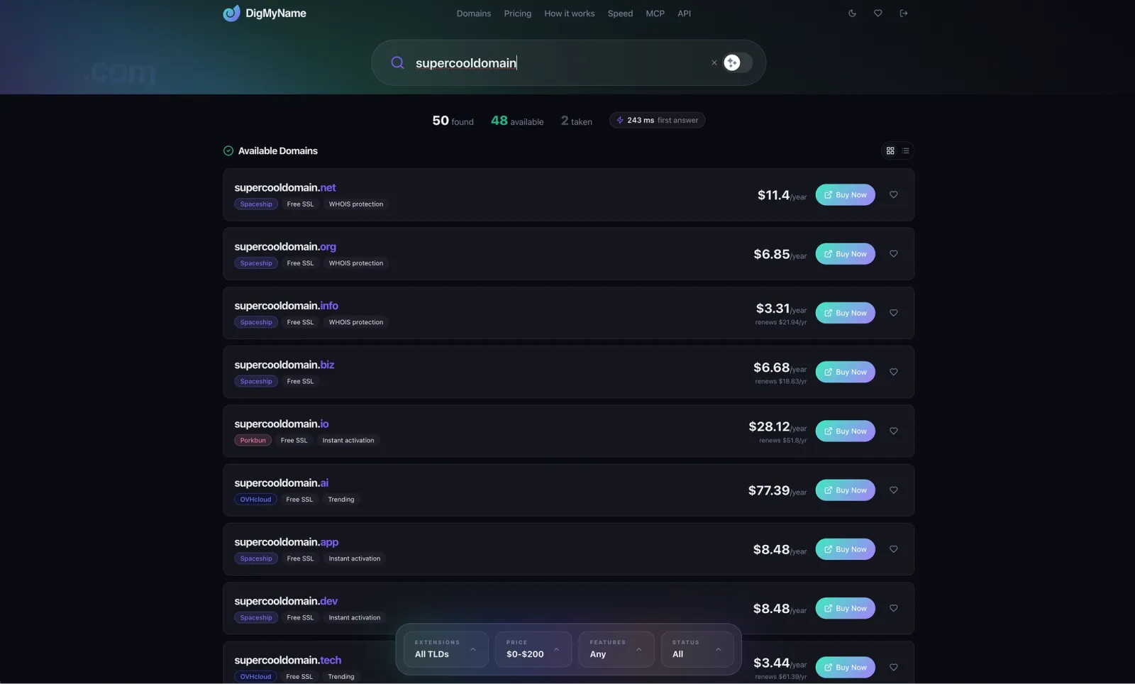 DigMyName — Find Your Perfect Domain preview 2