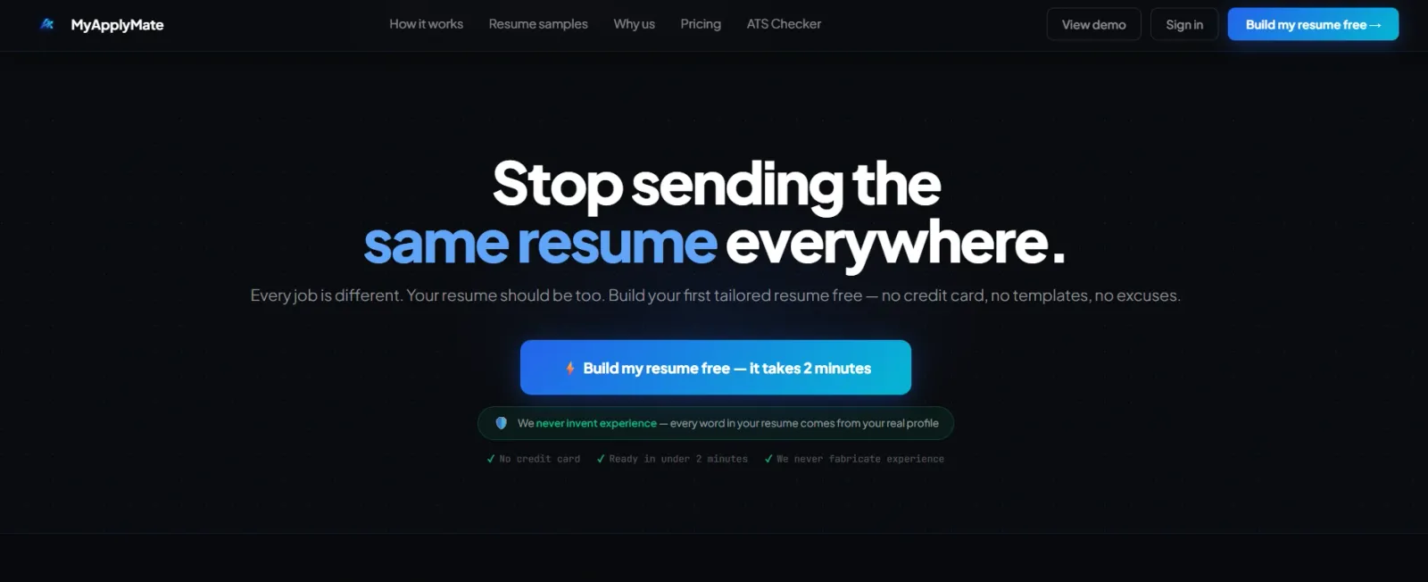 MyApplyMate — AI Resume Tailoring for Job Seekers preview 2