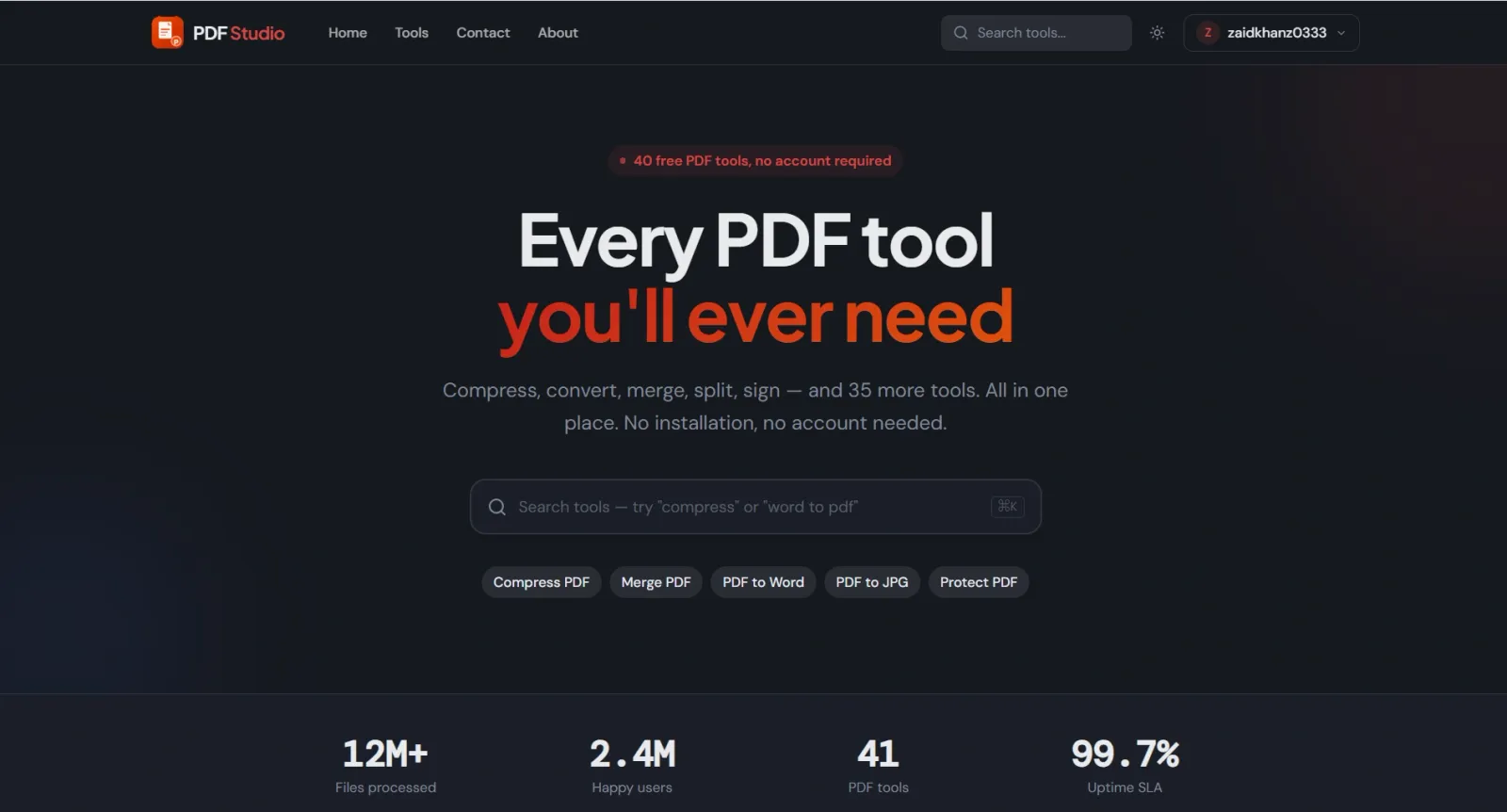 PDF Studio — Free Online PDF Tools preview 1